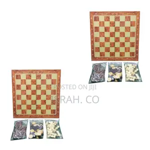 3 in 1 Foldable Wooden Draft, Chess and Backgammon