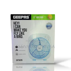Geepas Box Fan Top Counter Gf926 12" With 3 Speed Control Timer
