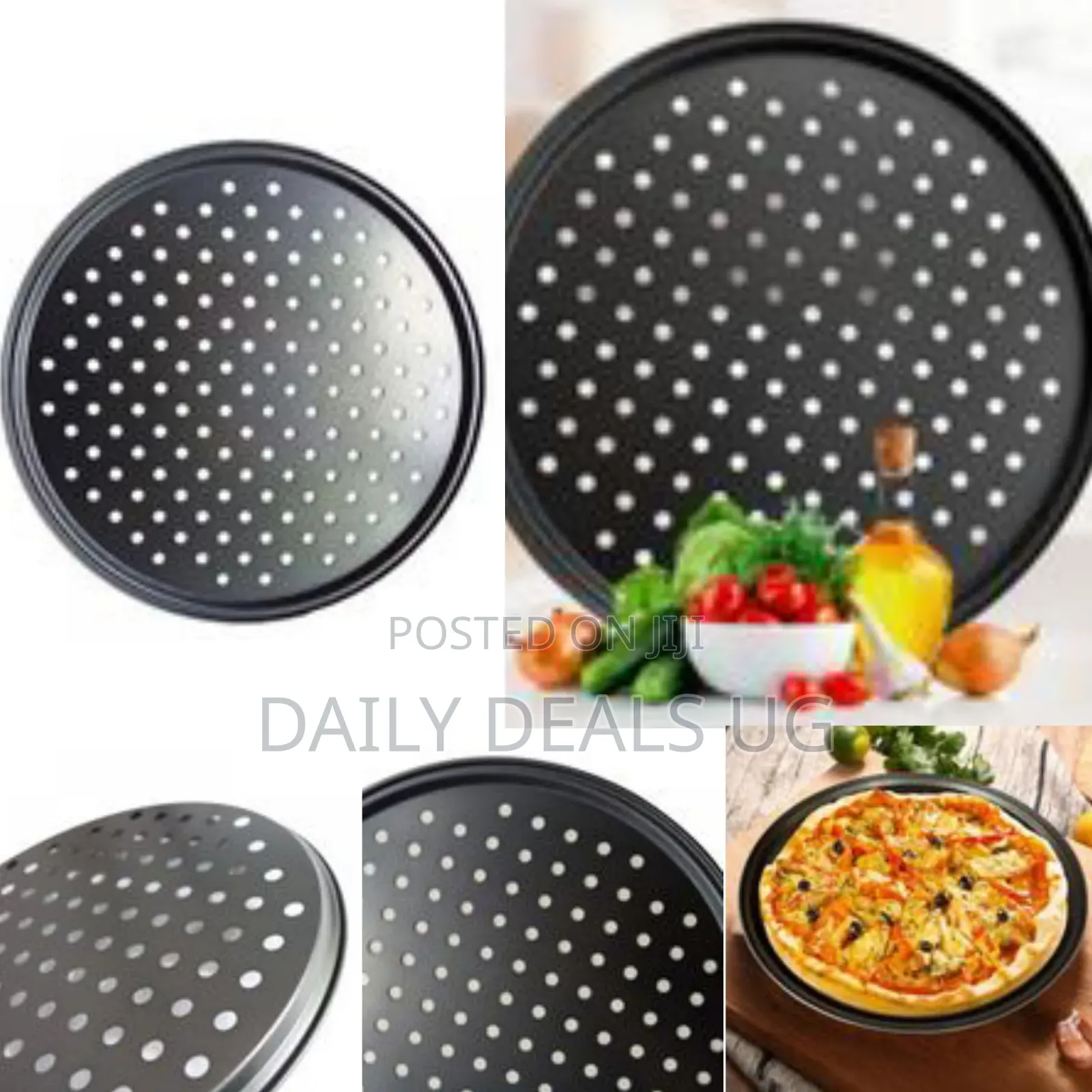 30cm Vented Pizza Pan With Holes Baking Tray Bakeware, Black