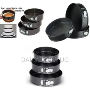 3 Pieces of Cake Mould Pans - Black