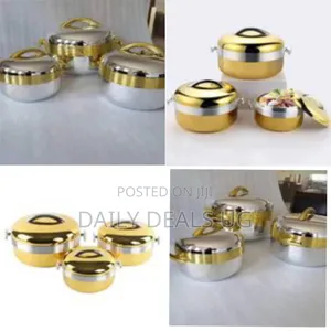 3pcs/ Set/1/ 2/3.5liter Thermal Insulated Food Warmer Gilded Lunch Box