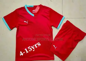 Puma Plain Jerseys for Kids Red and Yellow Color