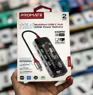 New Promate 11 in 1 Multiport Usb-C Hub 100w Power Display
