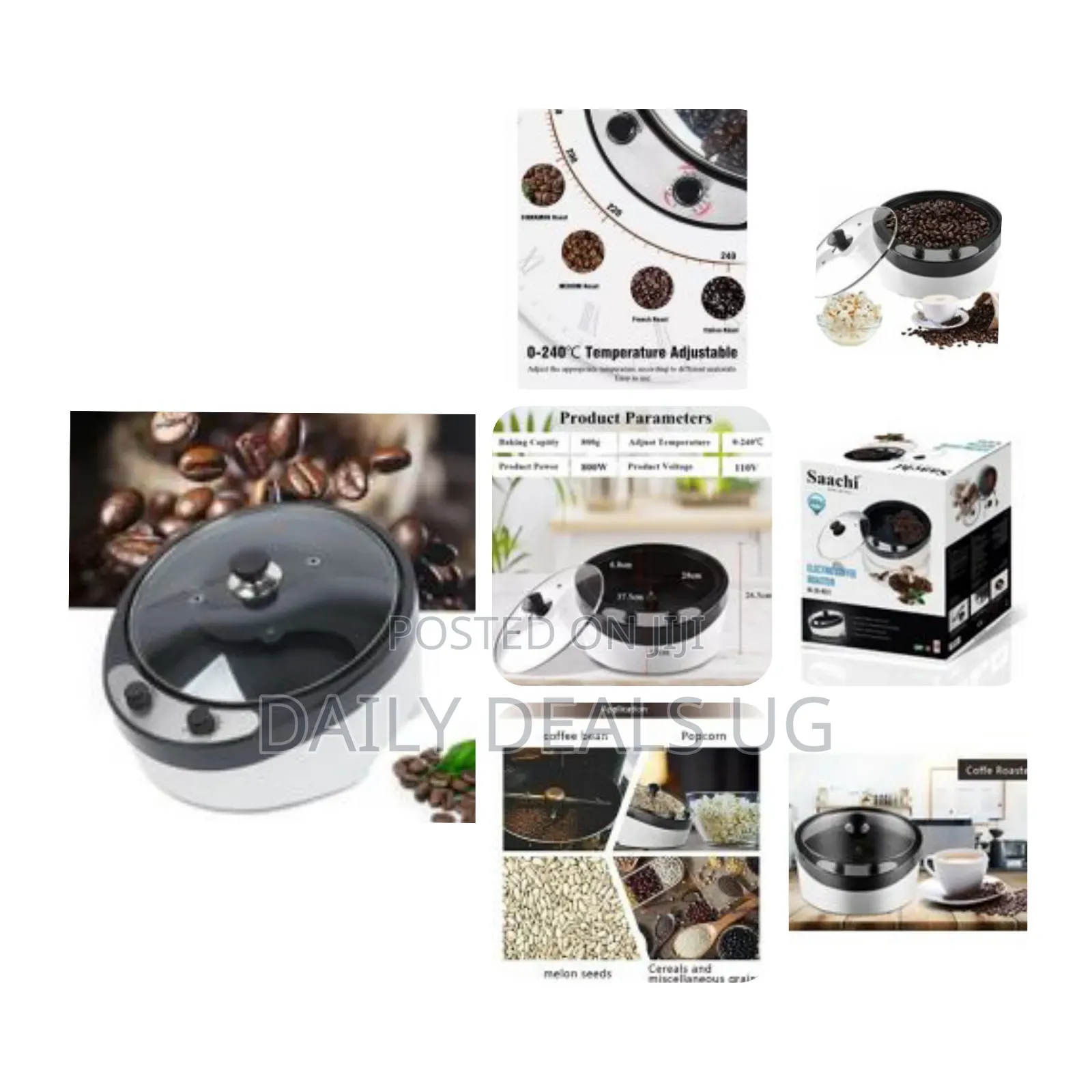 Saachi Electric Coffee Roaster Machine Round Coffee Bean Roasting Bake