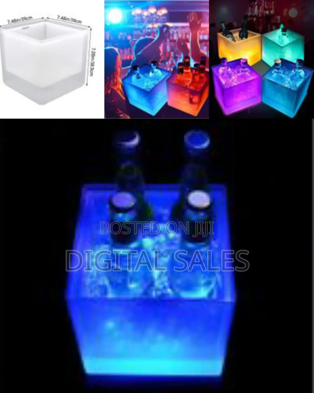 Smeta Led Ice Bucket Color Changing Led Cooler Bucket Double Layer