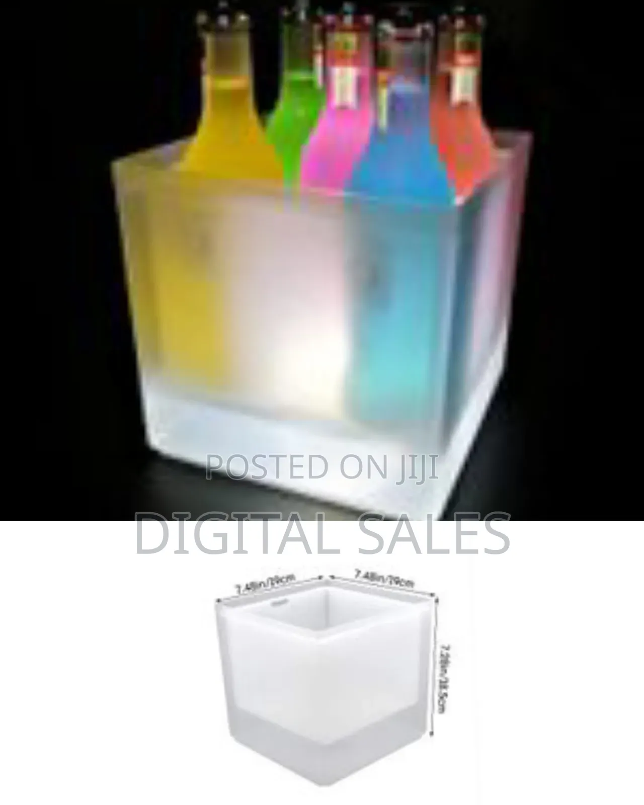 Smeta Led Ice Bucket Color Changing Led Cooler Bucket Double Layer