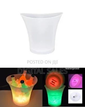 Ice Bucket,5l Large Capacity Wine Cooler 6 Color Led Ce Bucket Waterpr