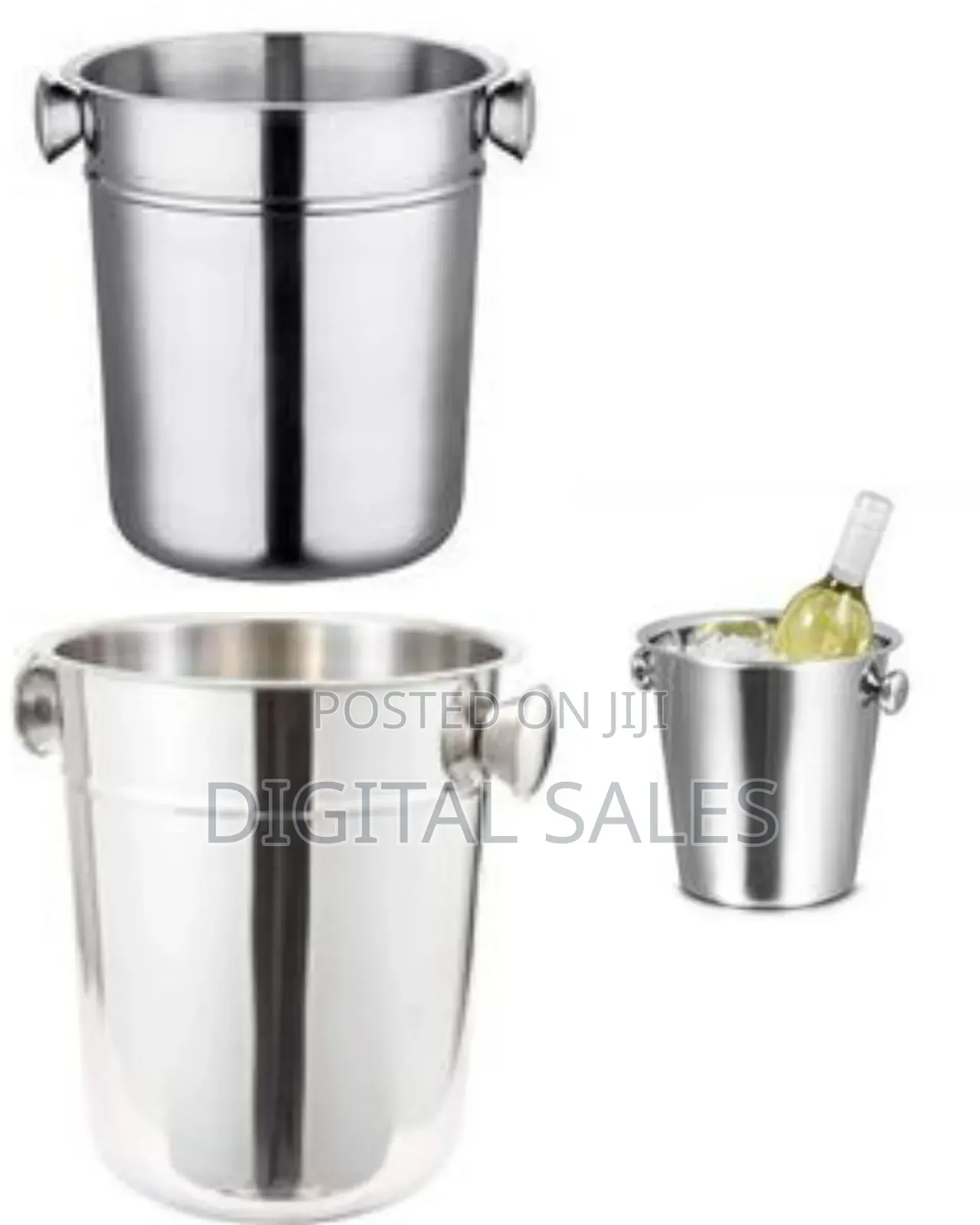 7.5ltr Stainless Steel Wine Champagne Ice Bucket With Knobs Bar