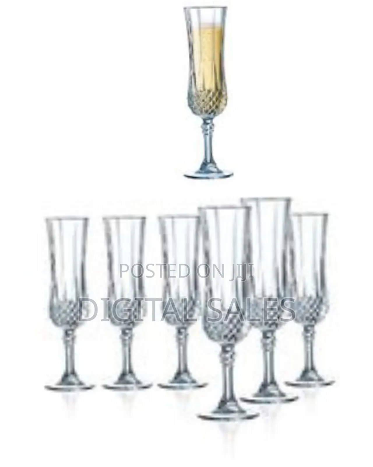 6 Pieces Of Diamond Champaign Flute Wine Glasses