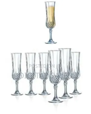6 Pieces Of Diamond Champaign Flute Wine Glasses