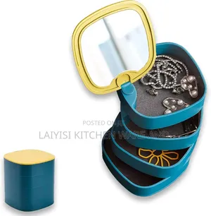 Jewelry Organizer,4 Layer Rotatingbox,Small Storage Box Earring Holder