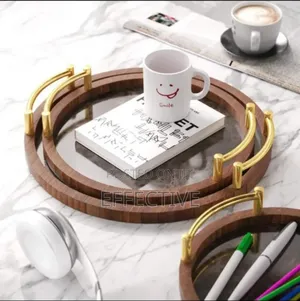 3-Piece Round Bamboo Serving Tray Set