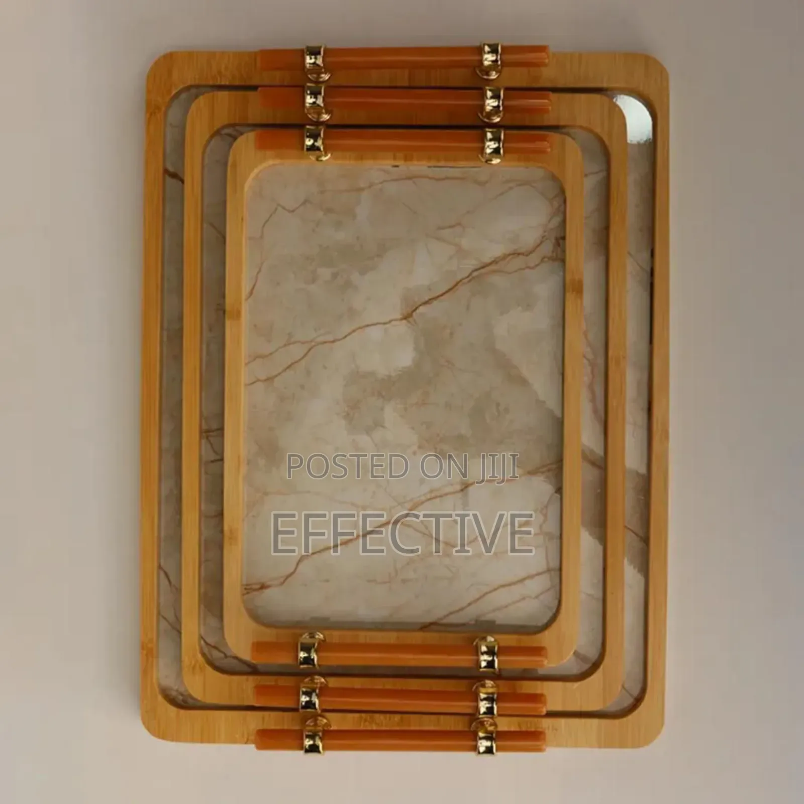 Decorative Wooden Serving Tray Set