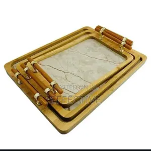 Decorative Wooden Serving Tray Set
