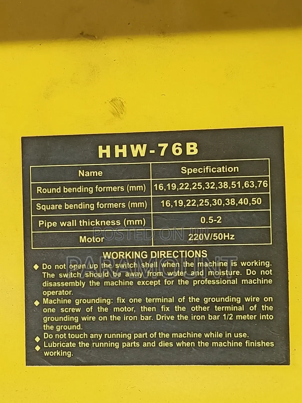 Round/Square Pipe Bender
