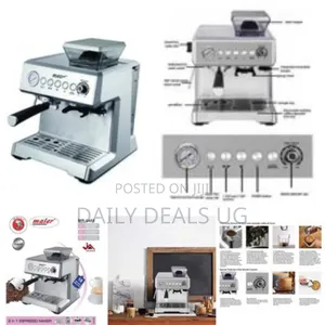 Maier Pump Steam Coffee, Espresso and Cappuccino Maker Machine -Silver