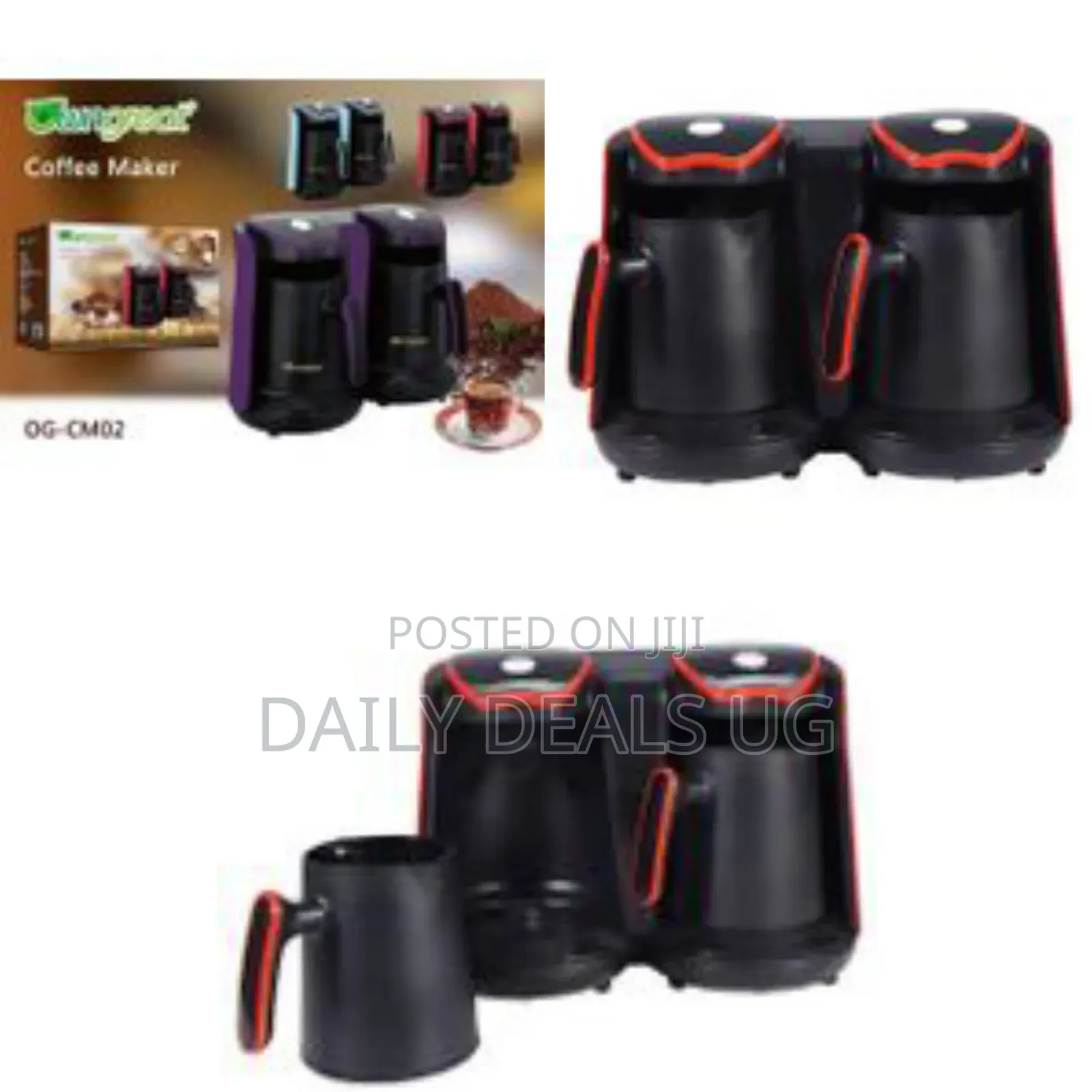 Double Drip Coffee Maker Kitchen Machine- Black