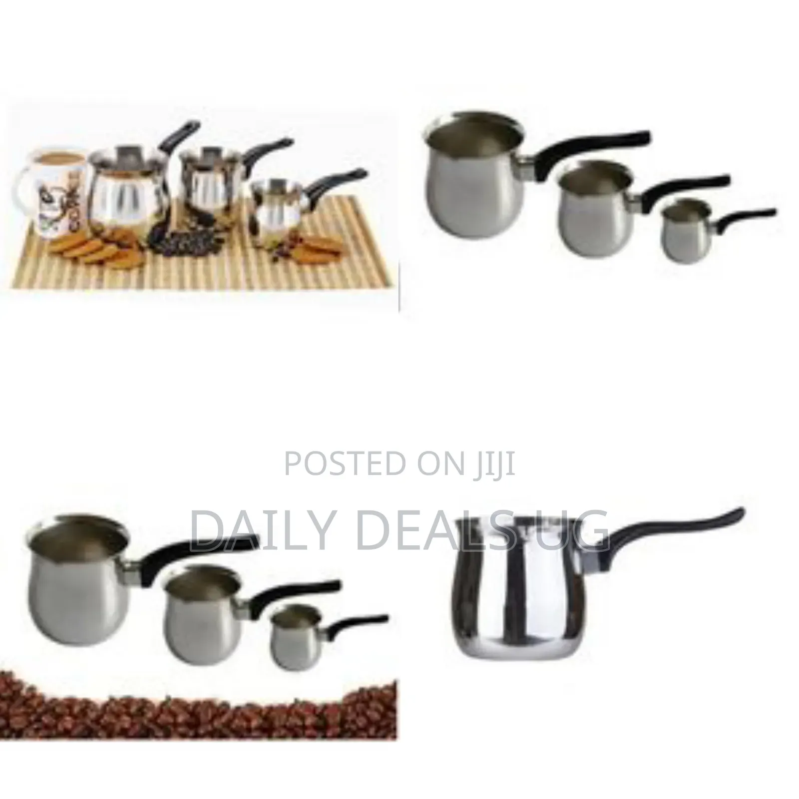 Chef Inox Tea Milk Coffee Warmer Pots Pans Set 3'sml)