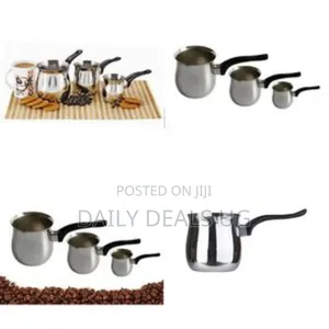 Chef Inox Tea Milk Coffee Warmer Pots Pans Set 3'sml)