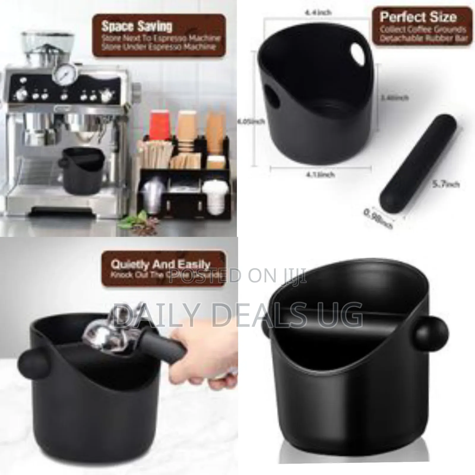 Espresso Knock Box, 4.4 Inch Coffee Knock Box Espresso Dump Bin