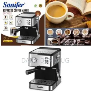 Sonifer 1.5 Litre Electric Espresso Coffee Maker Machine- Silver