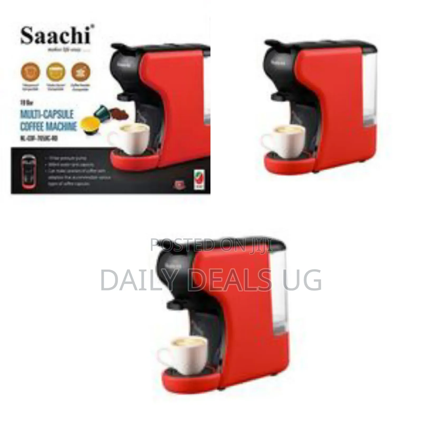 Saachi Multi-Capsule Coffee/Espresso Machine-Red