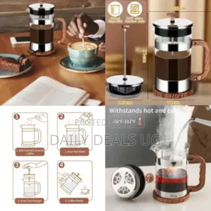 Haus Roland Glass Fench Press Coffee Maker With Stainless Steel Filter