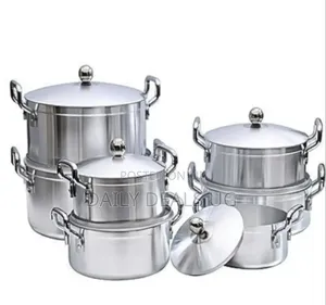 Tornado 7 Piece Heavy Stainless Steel Saucepans/Cookware - Silver