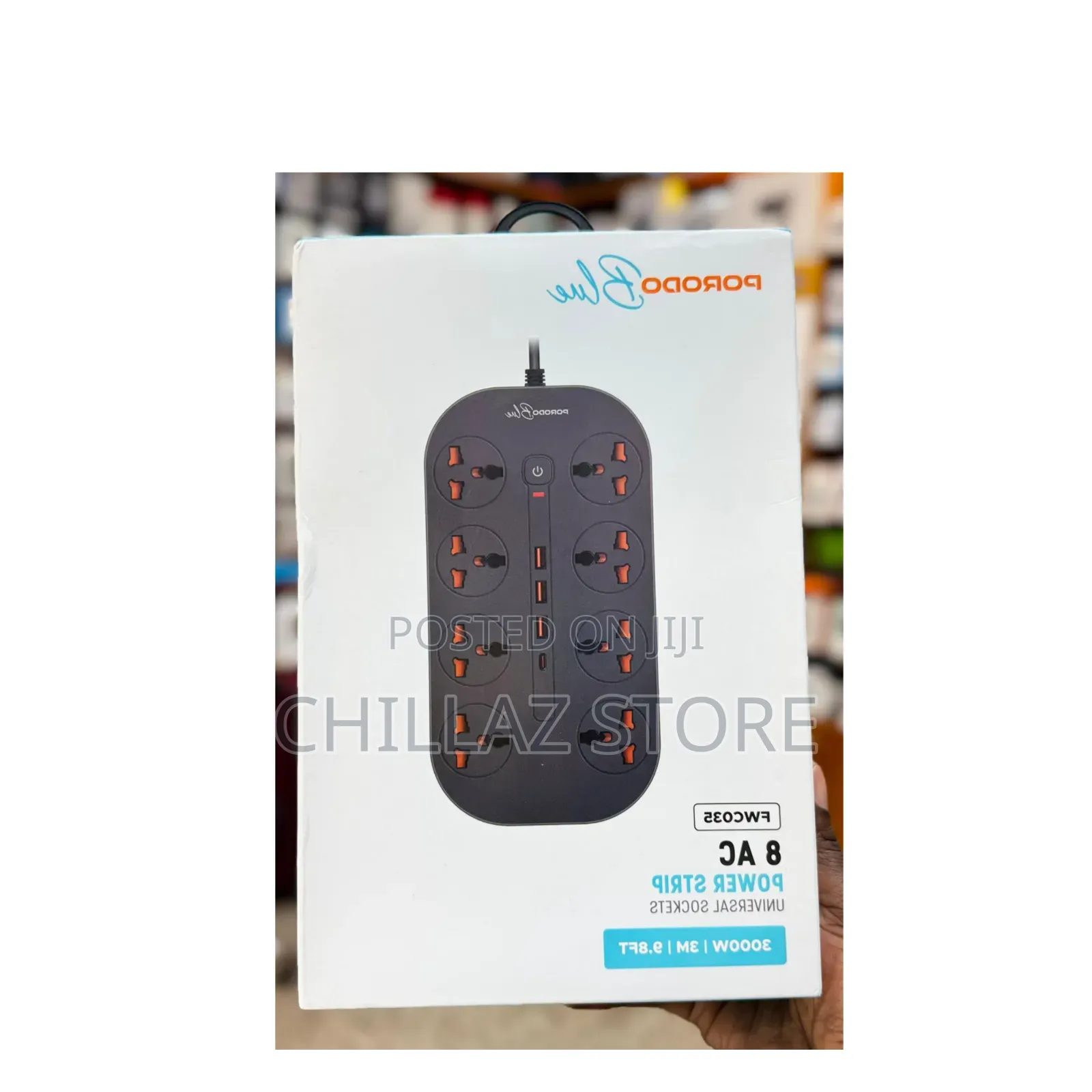 Porodo Blue 8 Ac Power Strip.