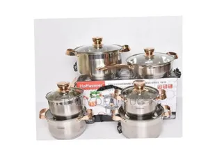 12 Piece of Stainless Steel Pots and Frying Pan Saucepans Cookware
