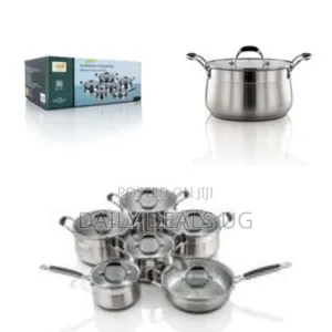 12 Pieces Stainless Steel Saucepans Cookware Pots Pans- Silver