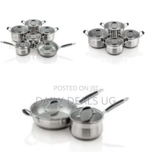 12 Pieces Stainless Steel Saucepans Cookware Pots Pans- Silver