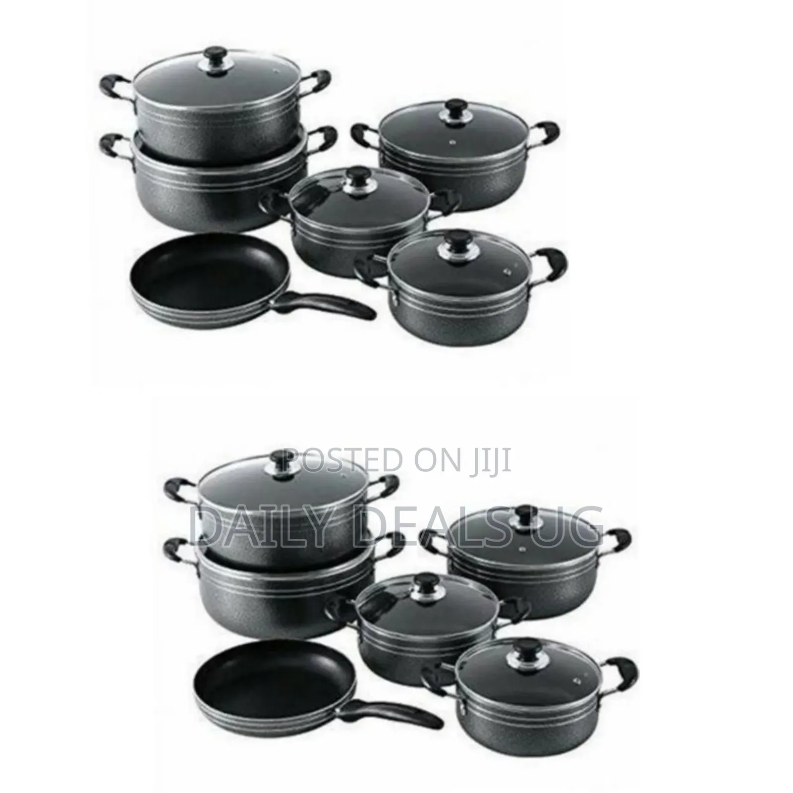 Tornado 11 Piece Non-Stick Saucepans Cookware Dishes Pots- Black