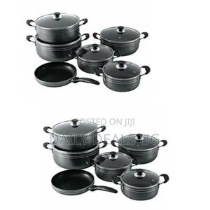 Tornado 11 Piece Non-Stick Saucepans Cookware Dishes Pots- Black
