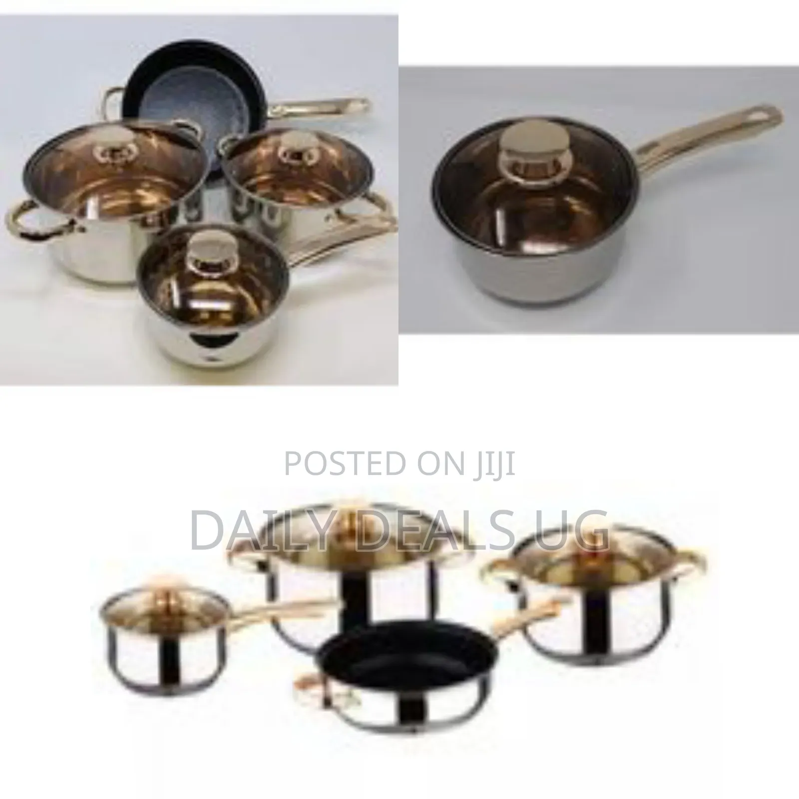 7 PCS Stainless Steel Induction Casserole Saucepans Pots Cookware Set