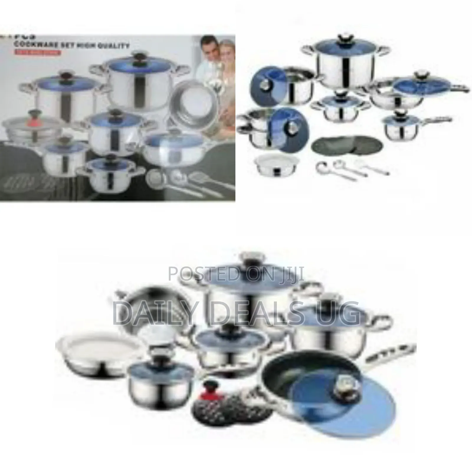 21 Pieces of Heavy Stainless Steel Saucepans Cookware, Silver