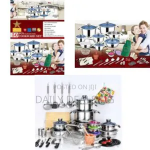 50pcs Stainless Steel Cookware Sets Cooking Frying Pans Pots Saucepan