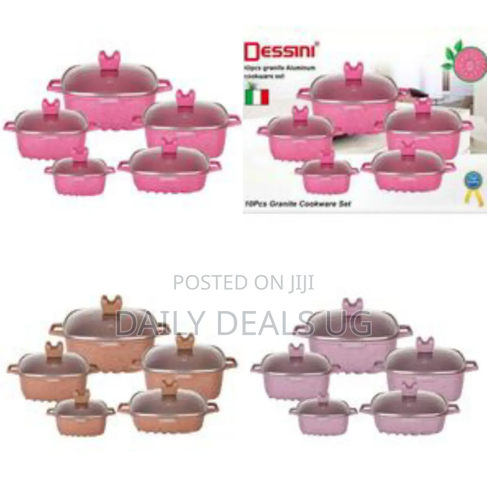 Dissini Regina 10 Pieces Square Granite Non-Stick Serving Dishes