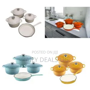 7 Piece Nonstick Authentic Cast Iron Oven Cookware Pot Set