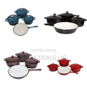 7 Piece Nonstick Authentic Cast Iron Oven Cookware Pot Set