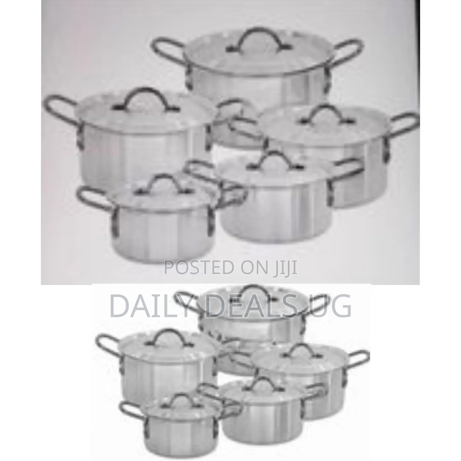 10 Pieces Stainless Steel Saucepans Cookware Pots Pans- Silver