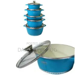 Dessini 5 Pieces of Non-Stick Stick Serving /Cooking Saucepans-Blue