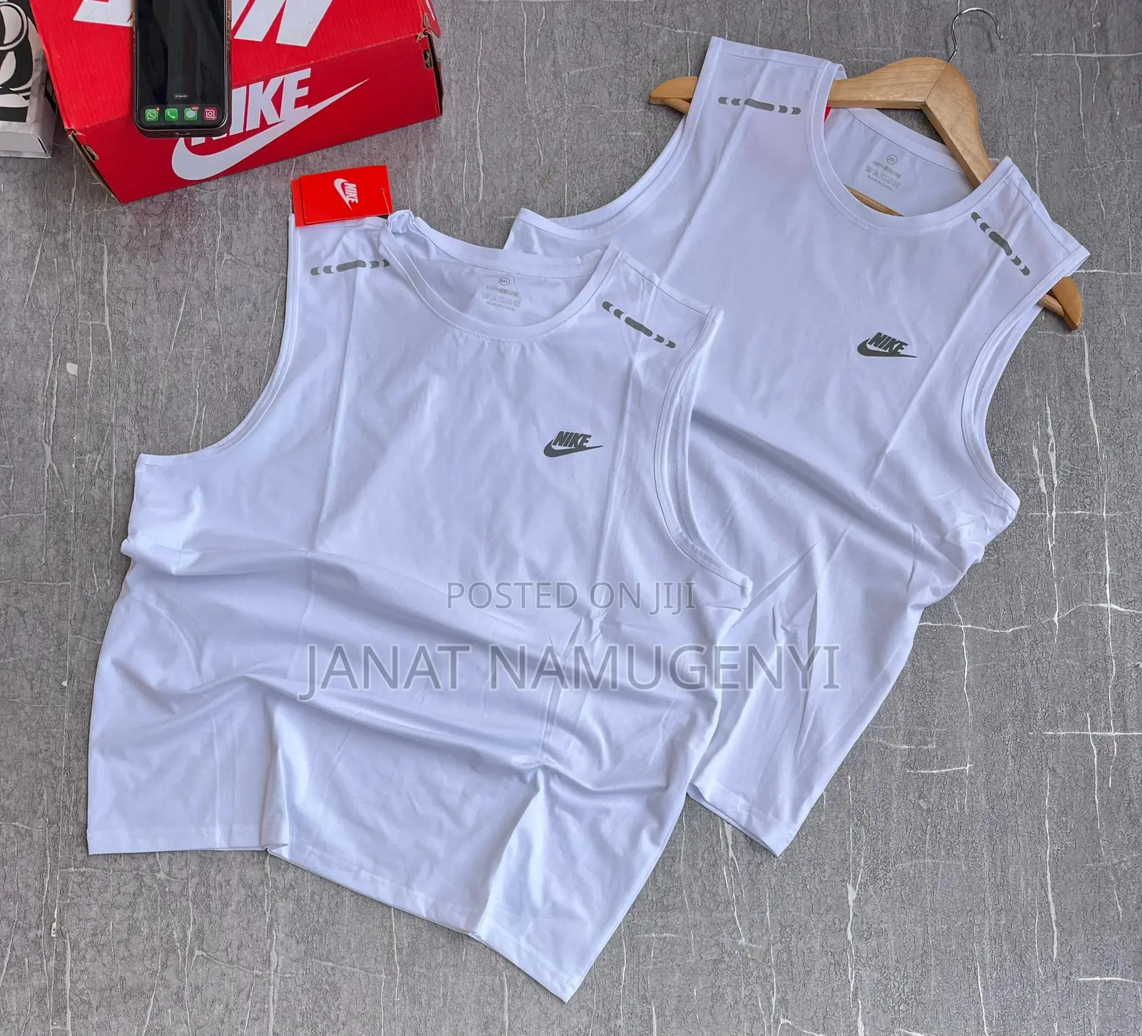 White Nike Gym Vests
