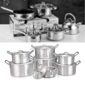 8pc Stainless Steel Saucepans Cookware Pots With Kettle and Frying Pan