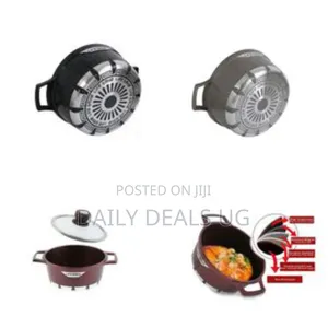 Life Smile 10pc Granite Coated Non-Stick Serving Dishes Saucepans