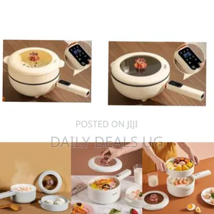 4.5l Multi-Function 2 Layer Electric Soup Steamer Pot Saucepan - Cream