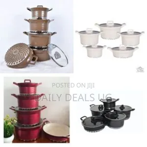Dissini Regina 10 Pieces Granite Non-Stick Serving Dishes Saucepans