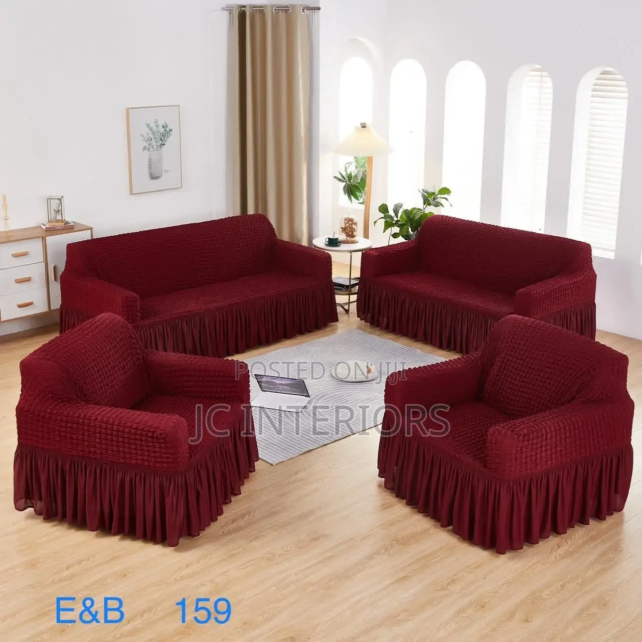 Maroon Sofa Cover - Stainproof