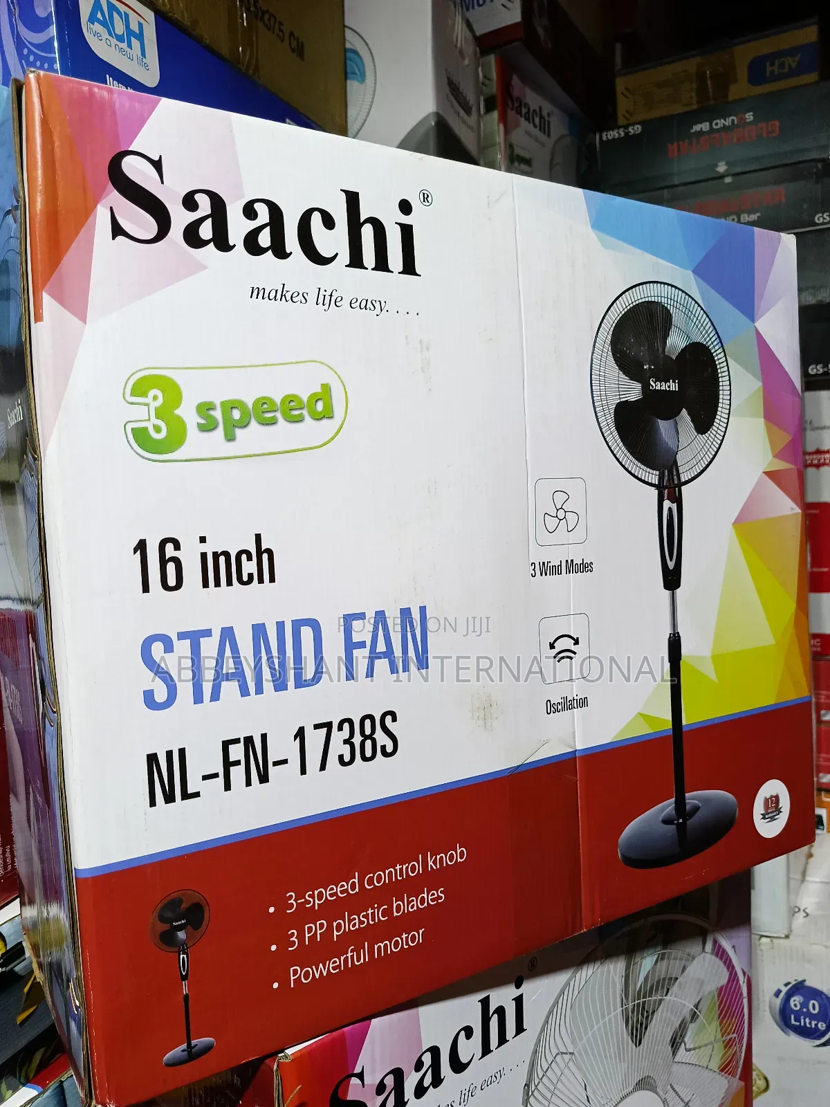 Black Stand Fan 16 Inches Stand Fan