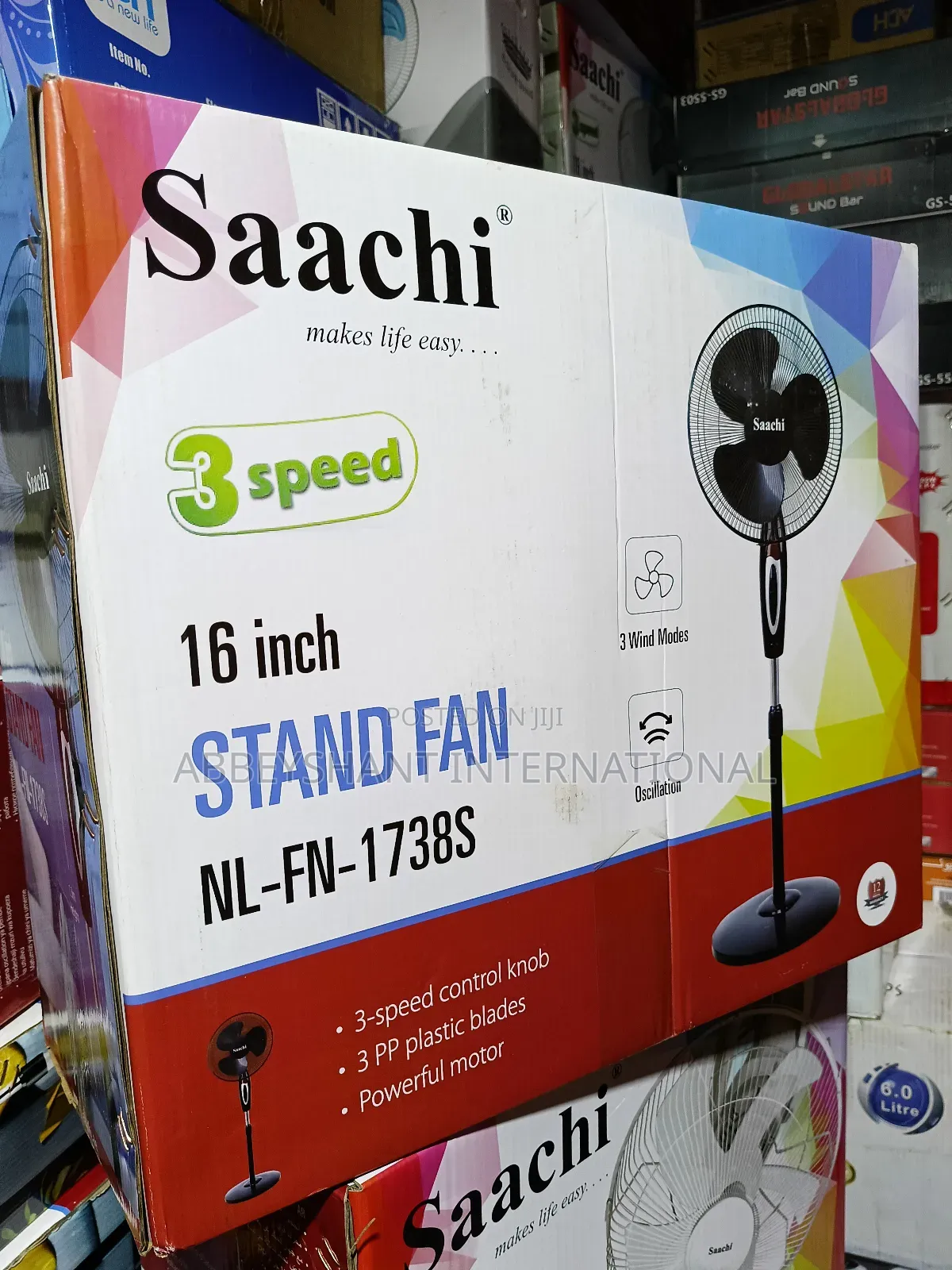 Black Stand Fan 16 Inches Stand Fan